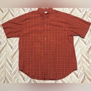 Turnbury Men’s Short Sleeve Button Down Plaid Red Shirt. Size XL. 100% Cotton